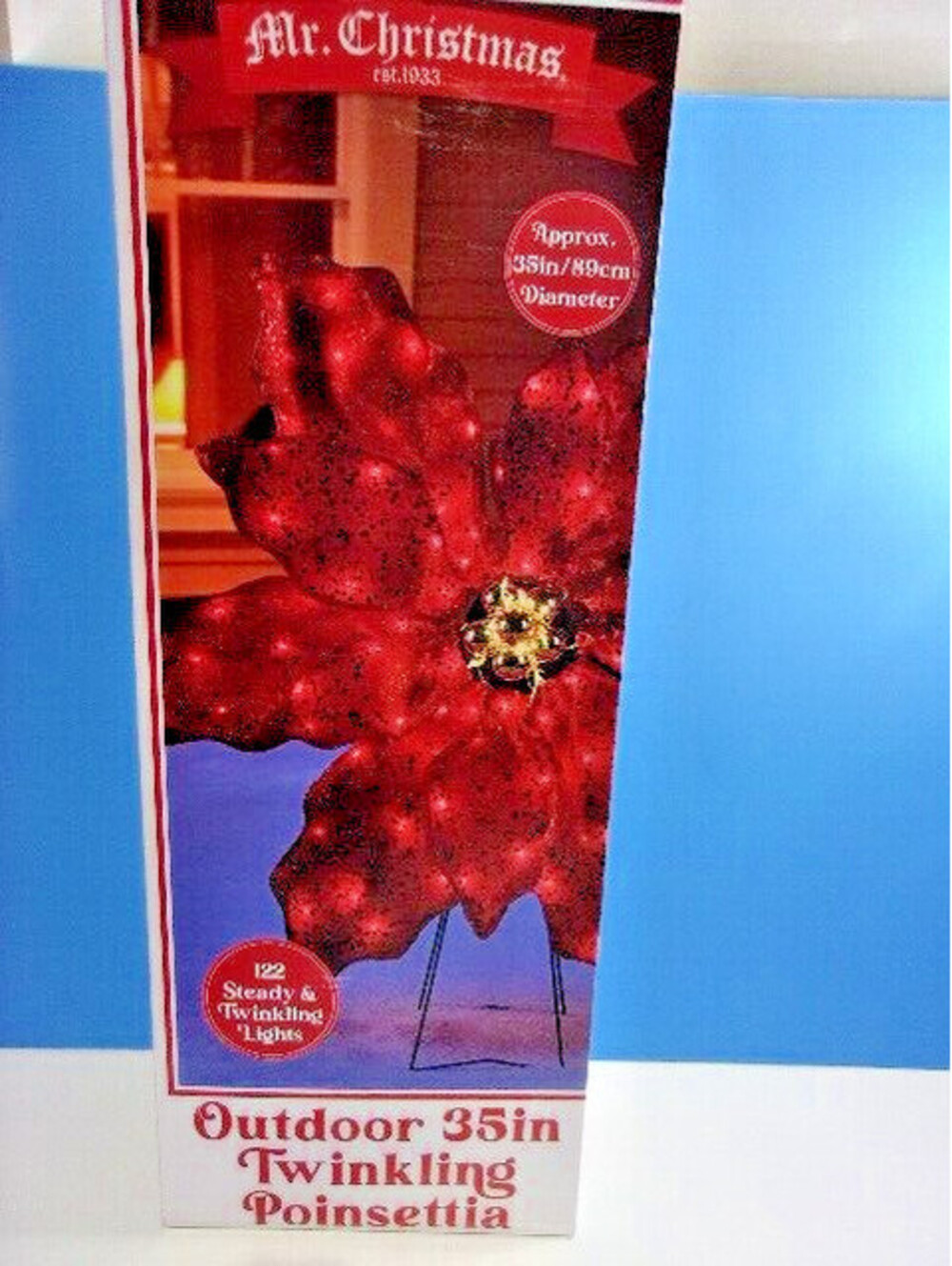 Mr Christmas 35" Poinsettia LED Light-Up Christmas Outdoor Yard Decor Sculpture